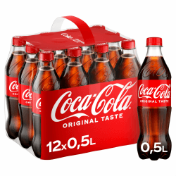 Coca-Cola Classic - pure Erfrischung mit unverwechselbarem Coke-Geschmack in stylischem Kultdesign - Einweg Flasche (12 x 500 ml) 500 ml (12er Pack) Angebot bei HelloDeals
