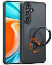 TORRAS Ostand Q3 Spin für Samsung Galaxy S26 Hülle (360° Langlebig Ständer für Magsafe) TOP Militärschutz Stoßfest Kratzfeste Dünn Super Haptik Matt Handyhülle Samsung S26 Case Schutzhülle Schwarz Galaxy S26 Schwarz Angebot bei HelloDeals