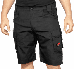 ACE Constructor Herren-Arbeitshose kurz - Männer-Arbeitshosen mit Cargo-Taschen & Stretch-Bund für den Sommer 52 Schwarz Angebot bei HelloDeals