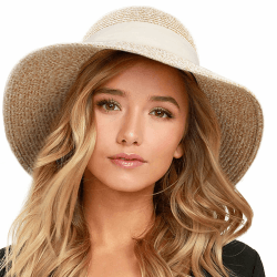 FURTALK Damen Sonnenhut UV-Schutz Strandhut Faltbar Sommerhut UPF 50+ Strohhut mit Breite Krempe M-L Mischbeige+Beige Band Angebot bei HelloDeals