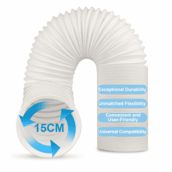 Abluftschlauch 150mm/130 mm, PVC Flexibel Abluftschlauch Klimagerat,Klimaanlage Schlauch HitzebestäNdiger Einziehbarer für Klimagerat Abzugshaube Trockner (150 mm Durchmesser /3 Meter Länge) Außendurchmesser 150mm/Länge 3M Weiß Angebot bei HelloDeals