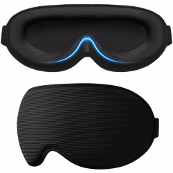 Gritin Schlafmaske für Seitenschläfer, Upgrade 3D Augenhöhlen Schlafbrille mit Verstellbarem Gummiband, Lichtblockierend & Atmungsaktiv, Augenmaske für Männer & Frauen, für Reise, Yoga, Nickerchen Schwarz Angebot bei HelloDeals