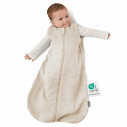 LaLoona Sommerschlafsack Mull, ärmellos - Leichter Baby Schlafsack ohne Ärmel für Sommer und Frühling, 0.5 TOG, 100% Baumwolle, ÖkoTex Standard 100 60 cm Beige Angebot bei HelloDeals
