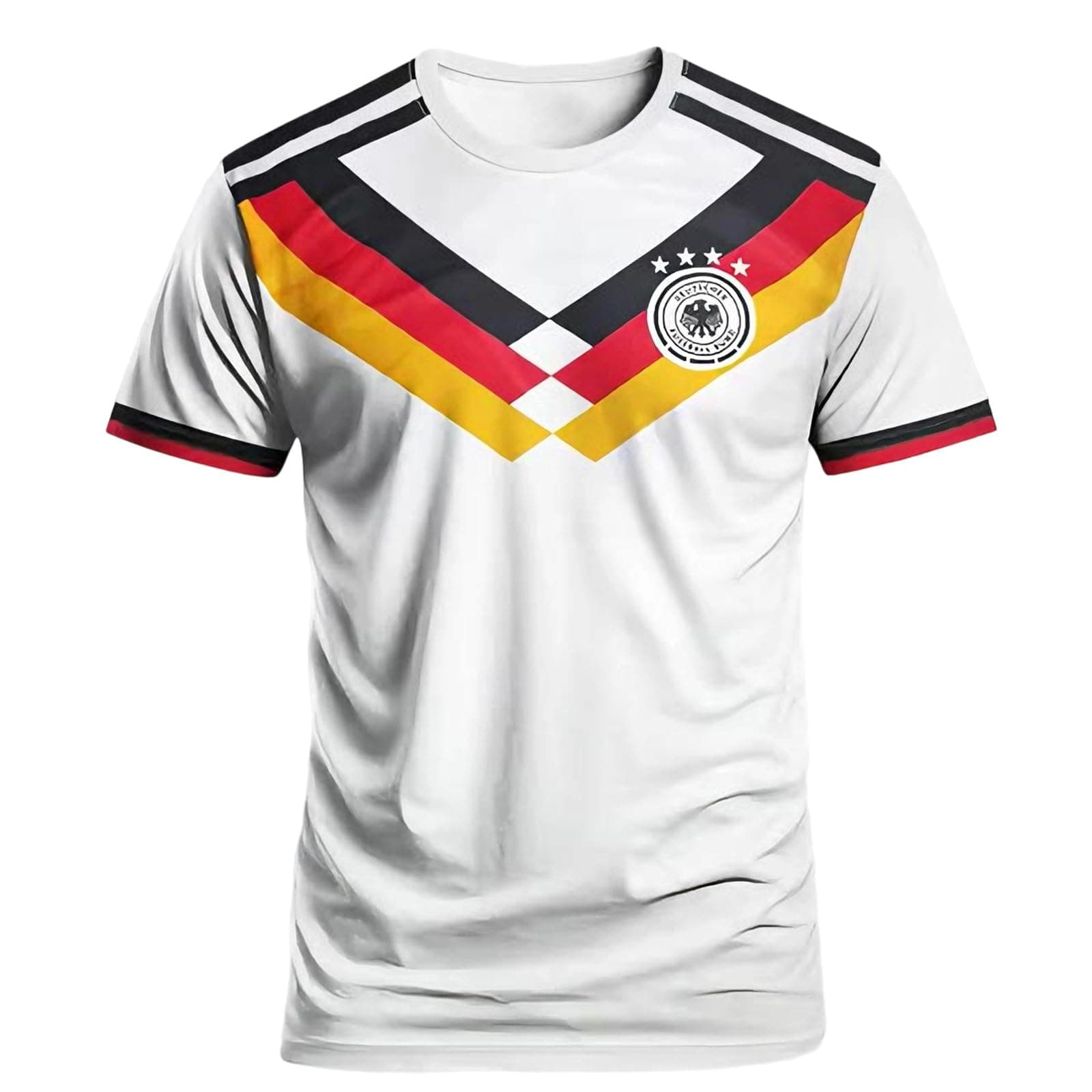 Fußball Trikot Herren T-Shirt Herren Retro Fußball Trikot mit Adler WM 2026 Fußballfans Tee Top Kurzarm Atmungsaktive Deutschland-Symbol T Shirt Deutsche Flagge Freizeitshirt Klassische Germany Tshirt L I-weiß Angebot bei HelloDeals
