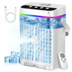 Mobile Klimaanlage 1250 ML, 4 In1 Mini Klimaanlage für Zimmer, Tragbare Mobile Klimagerät mit 1-3 H Timer, 7 Farben, 3 Geschwindigkeiten & 3 Nebelmodi, Leise Mini Luftkühler für Zuhause Büro Reisen Weiß-schwarz Angebot bei HelloDeals