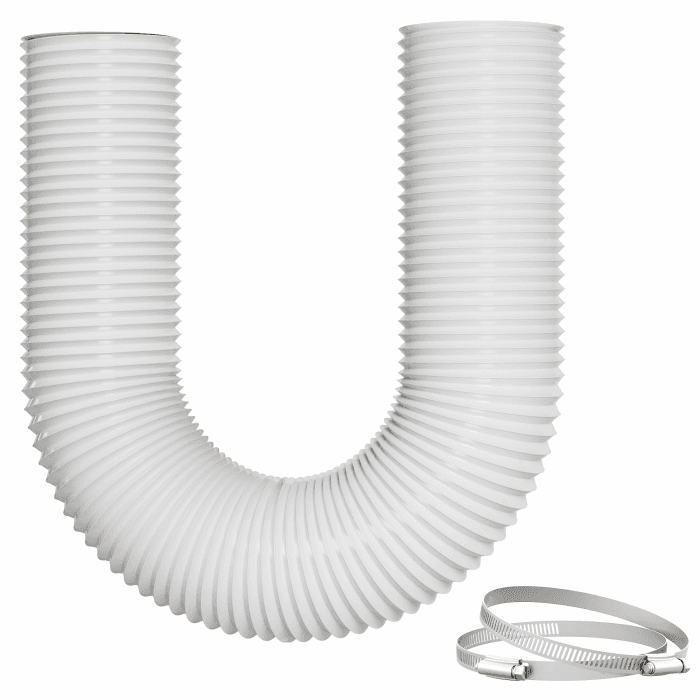 Abluftschlauch 150mm 2,5m, 5-lagiges PVC Alu Flexrohr mit 2 Edelstahl Schlauchschellen, Lüftungsschlauch für Klimaanlage, Trockner, Badezimmer, Küche und Hydroponik 150mm x 2.5m Weiß Angebot bei HelloDeals