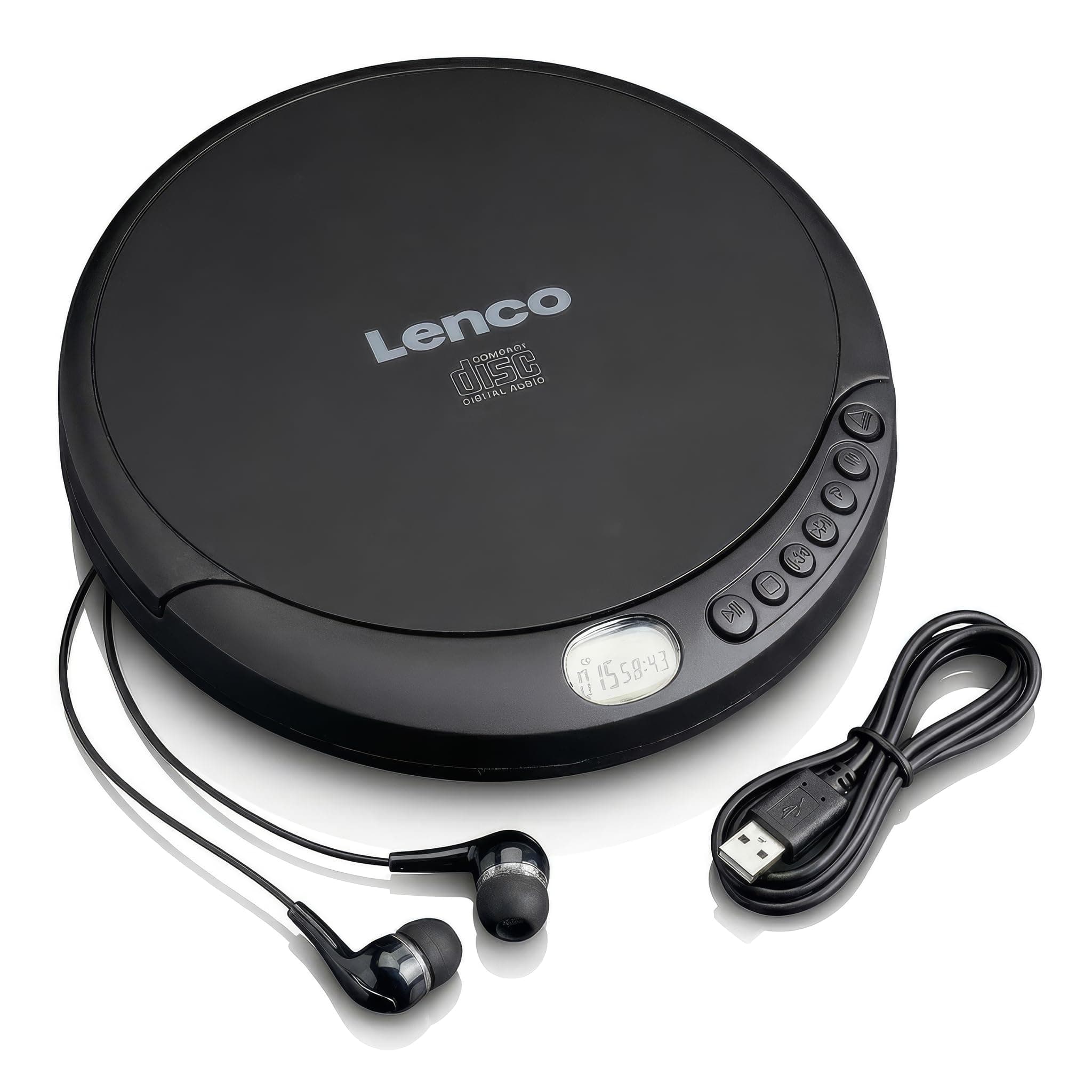 Lenco CD-010 CD-Player, auch für Kinder, Discman, Tragbar, CD Spieler - CD Walkman - Mit Kopfhörern und Micro USB Ladekabel - Schwarz Angebot bei HelloDeals