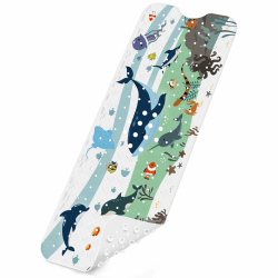 Badewannenmatten rutschfest Kinder，100% BPA frei,100x40cm，Antirutschmatte für Badewanne，Duschmatte,schimmelresistent & maschinenwaschbar,Badematte Kinder Badewanne Weißes Sandmeer Angebot bei HelloDeals