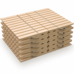PORTENTUM Wäscheklammern aus Holz, 100 Stück, Natur - Robust mit Starkem Halt für Wäscheleine im Freien, Basteln und Haushalt, Größe 7,5 x 1,0 x 1,3 cm Angebot bei HelloDeals