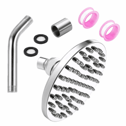 Regendusche Set 360° Einstellbar ABS Duschkopf Regenbrause Verstellbarer Kopfbrause Rund Regendusche mit Duschkopf Verlängerung 2 Stk Gewindedichtband (6 in) Angebot bei HelloDeals