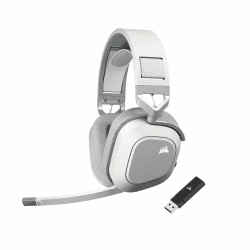 CORSAIR HS80 MAX WIRELESS Multiplattform-Gaming-Headset Mit Bluetooth – Dolby Atmos – Omnidirektionales Mikrofon – iCUE-Kompatibel – PC, Mac, PS5, PS4, Switch, Mobil – Weiß Drahtlos mit Bluetooth Weiß Angebot bei HelloDeals