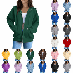 Damen Sweatjacke Mit Kapuze Und Zipper - Kapuzenjacke Hoodie Oversize Sweatshirt Für Frauen Langarm Kordelzug Taschen Locker Bequem Casual Freizeit Streetwear 10 Gn2 L Angebot bei HelloDeals