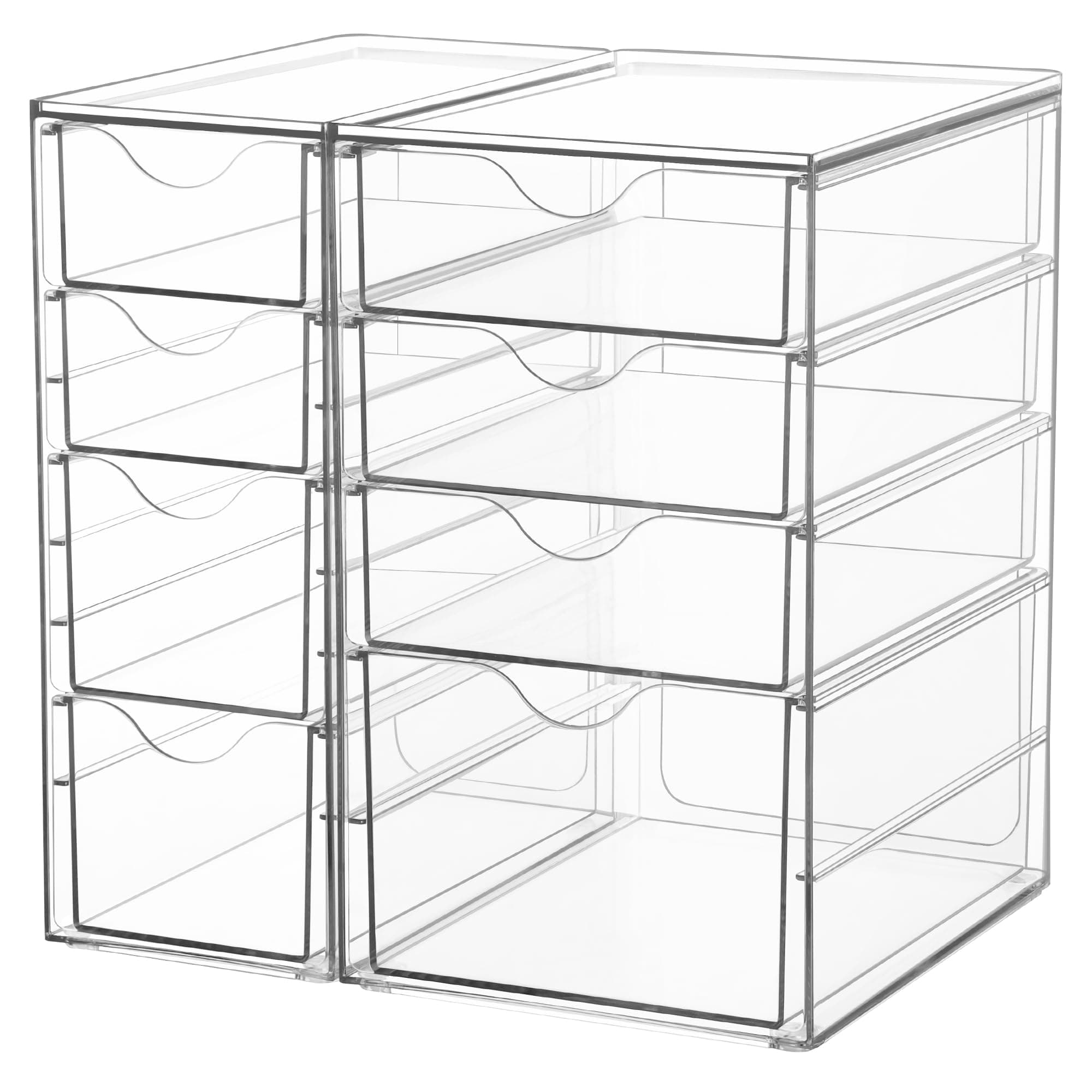 Vtopmart Schreibtisch Organizer mit 8 Schubladen, Büro Organizer, Transparente Desk Organizer für Büro, Kunsthandwerk, Makeup, Stifte 8er-Set - Kombination Angebot bei HelloDeals