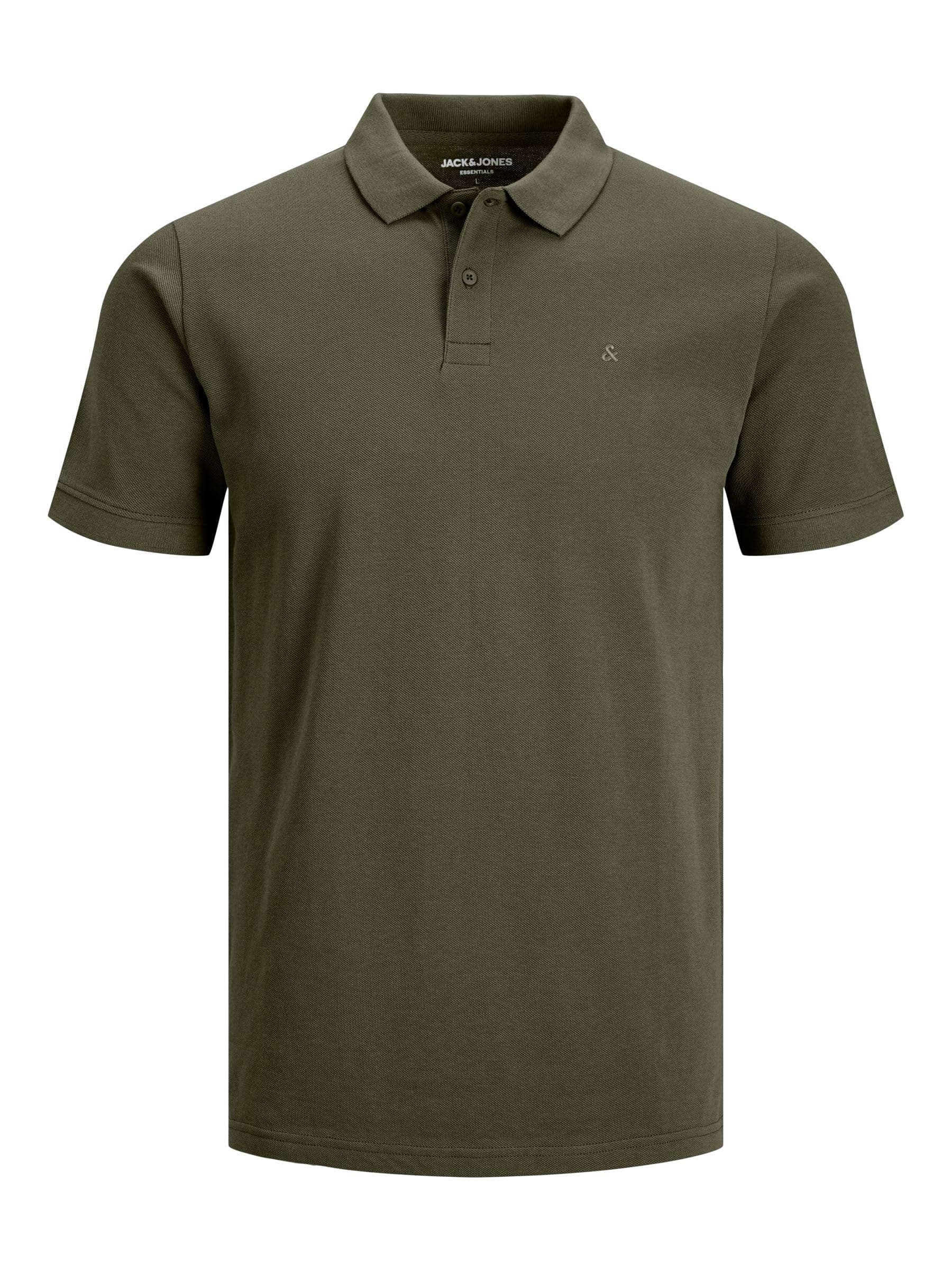 JACK & JONES Male Poloshirt Einfarbig Poloshirt XL Olive Night Angebot bei HelloDeals