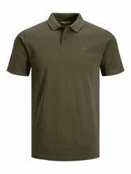 JACK & JONES Male Poloshirt Einfarbig Poloshirt XL Olive Night Angebot bei HelloDeals