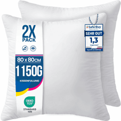 Utopia Bedding 2er Set Kissenfüllung 80 x 80 cm, Innenkissen Füllkissen Kopfkissen Sofakissen (Weiß) 80x80 cm (Lot de 2) 2 Angebot bei HelloDeals