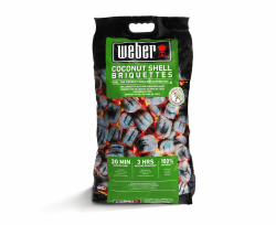 Weber Kokosnuss-Briketts/BBQ-Zubehör, Natürlicher Brennstoff für langanhaltende Hitze, 20 Minuten Anzündzeit, Bis zu 4 Stunden Grilldauer, 8 kg Kokosnuss Briketts 8 KG Angebot bei HelloDeals