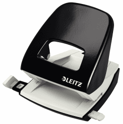 Leitz Büro Locher aus Metall, Für 30 Blatt, Anschlagschiene mit Formatangaben, Die Nummer 1 am Markt, Ergonomisches Design, schwarz, 50080095 Schwarz 30 Blatt Angebot bei HelloDeals