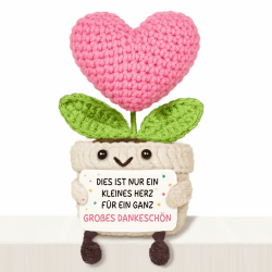 Dankeschön Geschenke - Kreative Strickwolle Herzblume mit Energiekarte, Kleines Danke Geschenk, Danke Geschenk für Frauen, Männer, Mädchen, Jungen, Freundin, Freunde Angebot bei HelloDeals