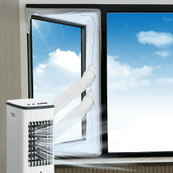 Fensterabdichtung für mobile Klimageräte, klimaanlage fensterabdichtung, Hot Air Stop zum Anbringen an Fenster, Dachfenster, Flügelfenster, Ohne Bohrlöcher Selbstklebend (400cm) Angebot bei HelloDeals