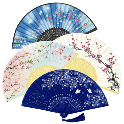 WEARXI Fächer Hochzeit – 4pack Handfächer, Fecher Sommer Hochzeit, Hand Fan Asiatische Deko für Geburttag, Party, Wedding, Fotografie, Wand Dekoration Weiß Angebot bei HelloDeals
