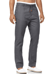 Indicode Herren Veneto Stoffhose aus Leinen & Baumwolle | Leinenhose Freizeithose Männer L Iron Angebot bei HelloDeals
