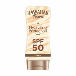 Hawaiian Tropic | Hydrating Protection Sunscreen Sonnenschutzlotion LSF 50 UVA + UVB Schutz, 180 ml, 12-Stunden-Feuchtigkeitspflege mit Kakao- und Sheabutter, wasserfest, vegan SPF 50 180ml Angebot bei HelloDeals