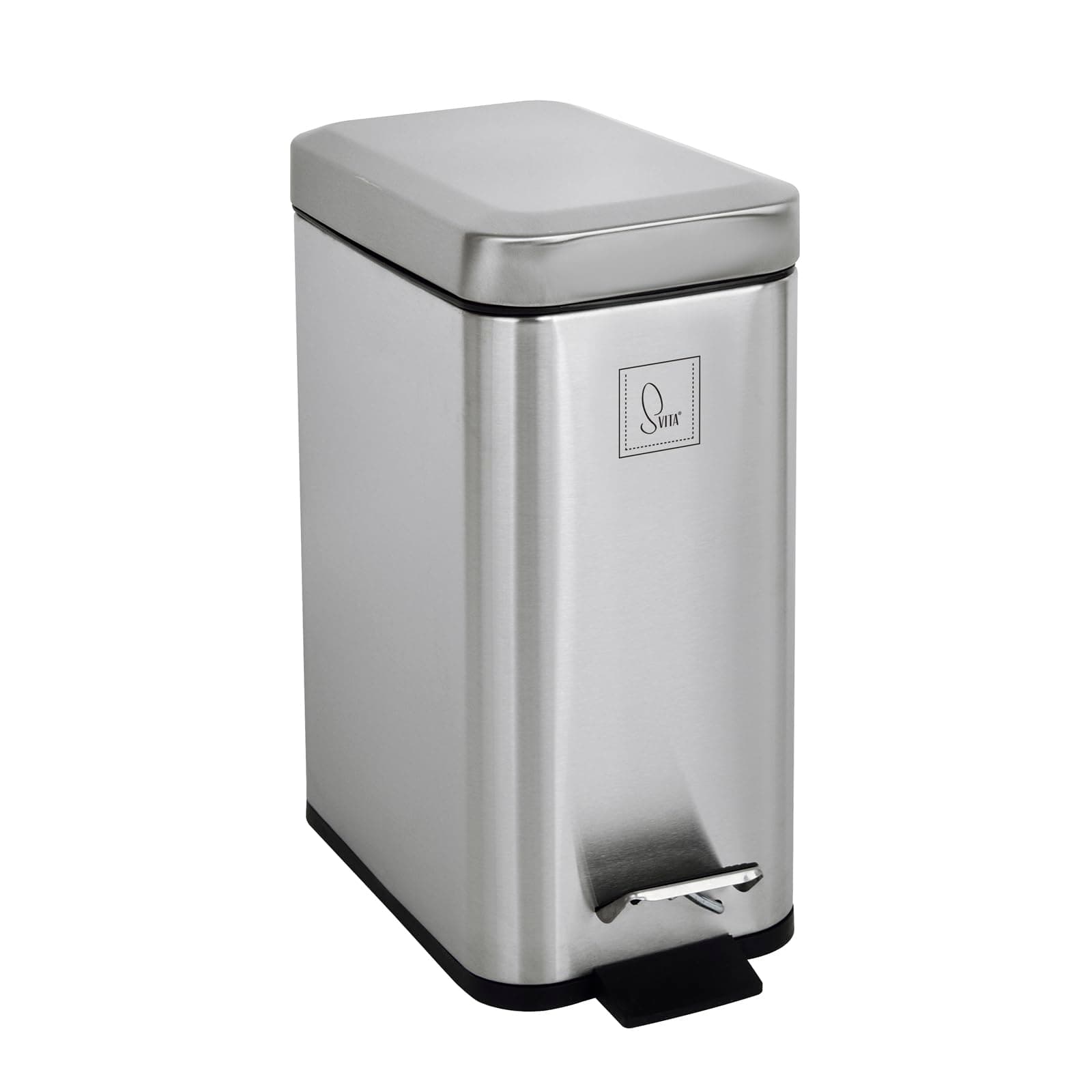 SVITA STM5 Mülleimer Treteimer Tretmülleimer Abfalleimer 5l inkl. Inneneimer Softclose-Deckel Fußpedal freistehend rechteckig Silber Angebot bei HelloDeals