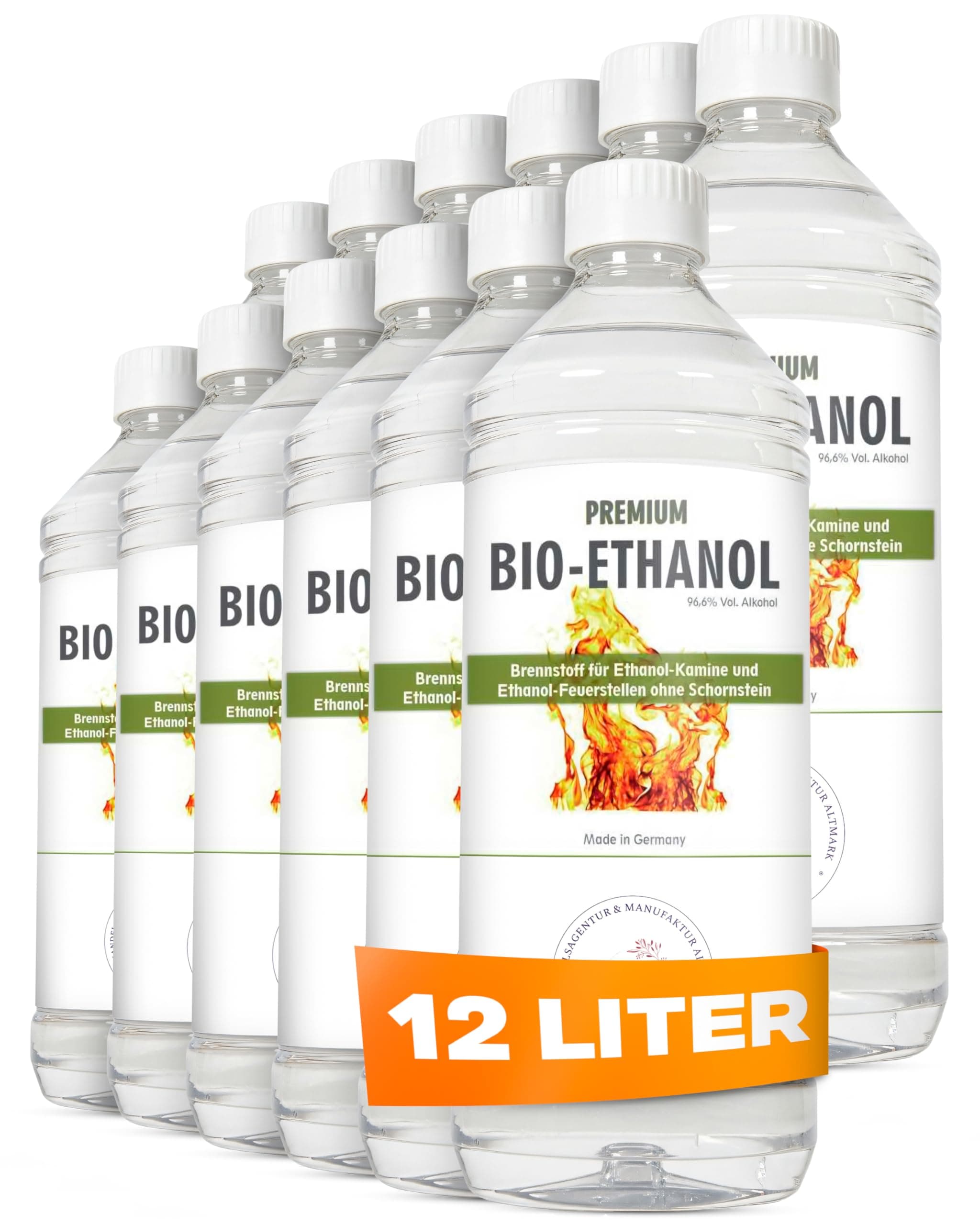 HaA Bioethanol 96,6% Premium 12 x 1L – Für Bioethanol Kamin & Tischfeuer Indoor – Bio Ethanol für Tischkamin Indoor & Outdoor - Geruchsarm & rückstandsfrei – aus nachwachsenden Rohstoffen 12 Stück Angebot bei HelloDeals