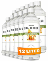 HaA Bioethanol 96,6% Premium 12 x 1L – Für Bioethanol Kamin & Tischfeuer Indoor – Bio Ethanol für Tischkamin Indoor & Outdoor - Geruchsarm & rückstandsfrei – aus nachwachsenden Rohstoffen 12 Stück Angebot bei HelloDeals