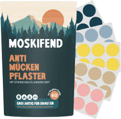 Mückenschutzpflaster für Kinder, Babys & Erwachsene (mit Öl gegen Mücken) – Anti Mücken Aufkleber bunt– 60 Patches für unterwegs | Mosquito Repellent Sticker, Insektenschutz Bunt 1 stück (60er Pack) Angebot bei HelloDeals