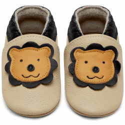 IceUnicorn Krabbelschuhe Baby Lauflernschuhe Jungen Mädchen Weicher Leder Babyhausschuhe Kleinkind Rutschfeste Lederschuhe Baby 12-18 Monate Beiger Löwe Angebot bei HelloDeals