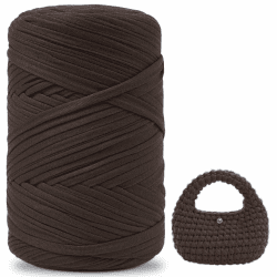 iEGrow 400 g T-Shirt Garn, Häkelgarn, Textilgarn für gehäkelte Körbe, geeignet für Handtasche, Taschen, Teppiche, Heimdekoration, DIY-Kunsthandwerk, Chunky Yarn für Anfänger Kaffee Angebot bei HelloDeals