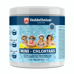 Veddelholzer 180 Mini Chlortabletten. Schnelllösliche Chlortabs für Pool, Aufstellpool, Planschbecken, Gartenpool, Kinderpools & Whirlpool Wasserpflege. Pool Zubehör Poolreinigung & Desinfektion 1x Mini Chlortabs Angebot bei HelloDeals