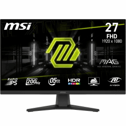MSI MAG 272FDE, 27 Zoll, FHD,1920x1080, Gaming-Monitor, 200 Hz, 0,5 ms, HDR-fähig, AMD FreeSync Premium, augenschonend, AI Vision, HDMI 2.0b, DP 1.2a, Rahmenlos, verstellbar, Vesa-Halterung, Schwarz 27 Zoll 200 Hz Angebot bei HelloDeals