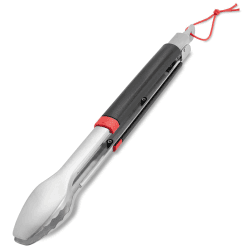 Weber Grillzange (40cm), aus Edelstahl, mit Komfortgriff und praktischem Verschlusssystem, spülmaschinenfest für einfache Reinigung, mit Schlaufe zum Aufhängen - Schwarz (6317) Angebot bei HelloDeals