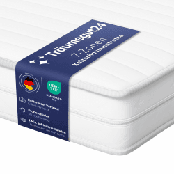 Träumegut24 AquaFlex 7-Zonen Matratze 140x200 cm | H2&H3 | Ergonomische Kaltschaummatratze | Hypoallergen & Antibakteriell | Bezug abnehmbar & waschbar | Oeko-TEX® (140 x 200 cm, H2&H3, 16 cm) H2&H3 16.0 Zentimeter 140 x 200 cm Angebot bei HelloDeals