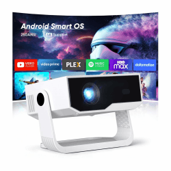 ZDK 2026 Upgrade Mini Beamer Integrierte Apps, Android 14, unterstützt 4K 1080P, Trapezkorrektur, WLAN&BT Beamer 4K Heimkino, Projektor Tragbarer mit um 270° drehbarem Ständer, Kompatibel Laptop/Handy Standard weiß Angebot bei HelloDeals