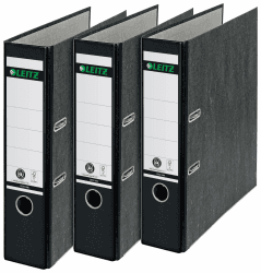 Leitz Qualitäts-Ordner, 3er-Pack, Wolkenmarmor-Papier, A4, 8 cm Rückenbreite, Schwarz, 310305095 Breit Schwarz 3 Stück Angebot bei HelloDeals