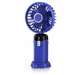 CSL - Handventilator - Mini Hand Ventilator tragbar mit Akku – 5 Geschwindigkeiten - aufladbar per USB C – neigbarer Ventilatorkopf – Standfuß – Display C: Blau Angebot bei HelloDeals