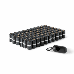 Amazon Basics Hundekotbeutel mit Spender und Leinenclip, Unparfümiert, 900 Beutel (60 Packungen mit je 15 Beuteln), Schwarz Unparfümiert (mit Spender) 900 Beutel Angebot bei HelloDeals