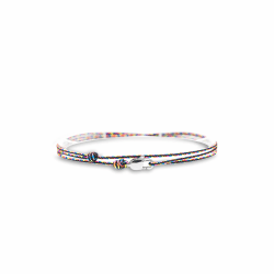 Made by Nami Dünnes Wickel-Armband Herren & Damen mit Karabiner-Haken Verschluss Handmade - Maritimer Surfer Schmuck - Minimalistisches Stoff-Armband - 100% Wasserfest & verstellbar Dark Retro Silber Angebot bei HelloDeals