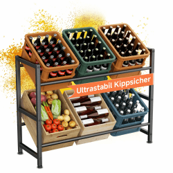 Getränkekistenregal 6 Kisten, 2 Ebenes Stabiles Getränkekisten Ständer mit Verstellbaren Füßen, 104*32*104 cm Metall Bierkastenregal Flaschen Getränkeregal trag. 300KG für Küche, Bar, Speisekammer 6 Kisten Breite 104 cm Angebot bei HelloDeals