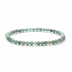 BERGERLIN Echtes Naturstein Perlen Armband - Naturstein geprüft in Deutschland, mit 925 Silberperle und Echtheitszertifikat - für Damen und Herren Amazonit S Angebot bei HelloDeals