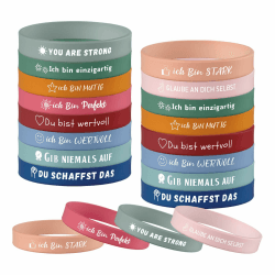 Motivationsarmbänder Inspirierende Sprüche Silikon Armbänder, Motivationsgeschenke für Teenager, Schüler, Kollegen (Klassische Farbe, 40) 40 Klassische Farbe Angebot bei HelloDeals