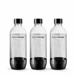 Sodastream 1L Tritan Kunststoffflasche - Kompatibel mit TERRA, ENSO, GAIA, ART Wassersprudler, BPA-freie Wasserflasche, spülmaschinengeeignete Sprudelflasche, Farbe: Schwarz, 3er-Pack Angebot bei HelloDeals