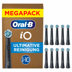 Oral-B iO Aufsteckbürsten Ultimative Reinigung, Schwarz, 10 Stück - Original Zahnbürstenaufsatz für Elektrische Zahnbürste, Zahnbürstenköpfe für Fortschrittliche Tiefenreinigung 1 stück (10er Pack) Angebot bei HelloDeals