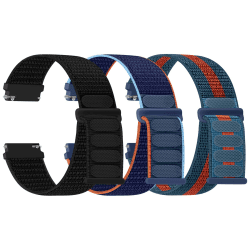 TumpCez Nylon Uhrenarmbänder,16mm 18mm 20mm 22mm Schnellverschluss Armband Fabric Aatmungsaktive Gewebte Verstellbare Ersatzband Sport Ersatzarmband für Herren Damen(3 Stück) Dunkelschwarz+Dunkelmarineblau+Blau Rot 22mm Angebot bei HelloDeals