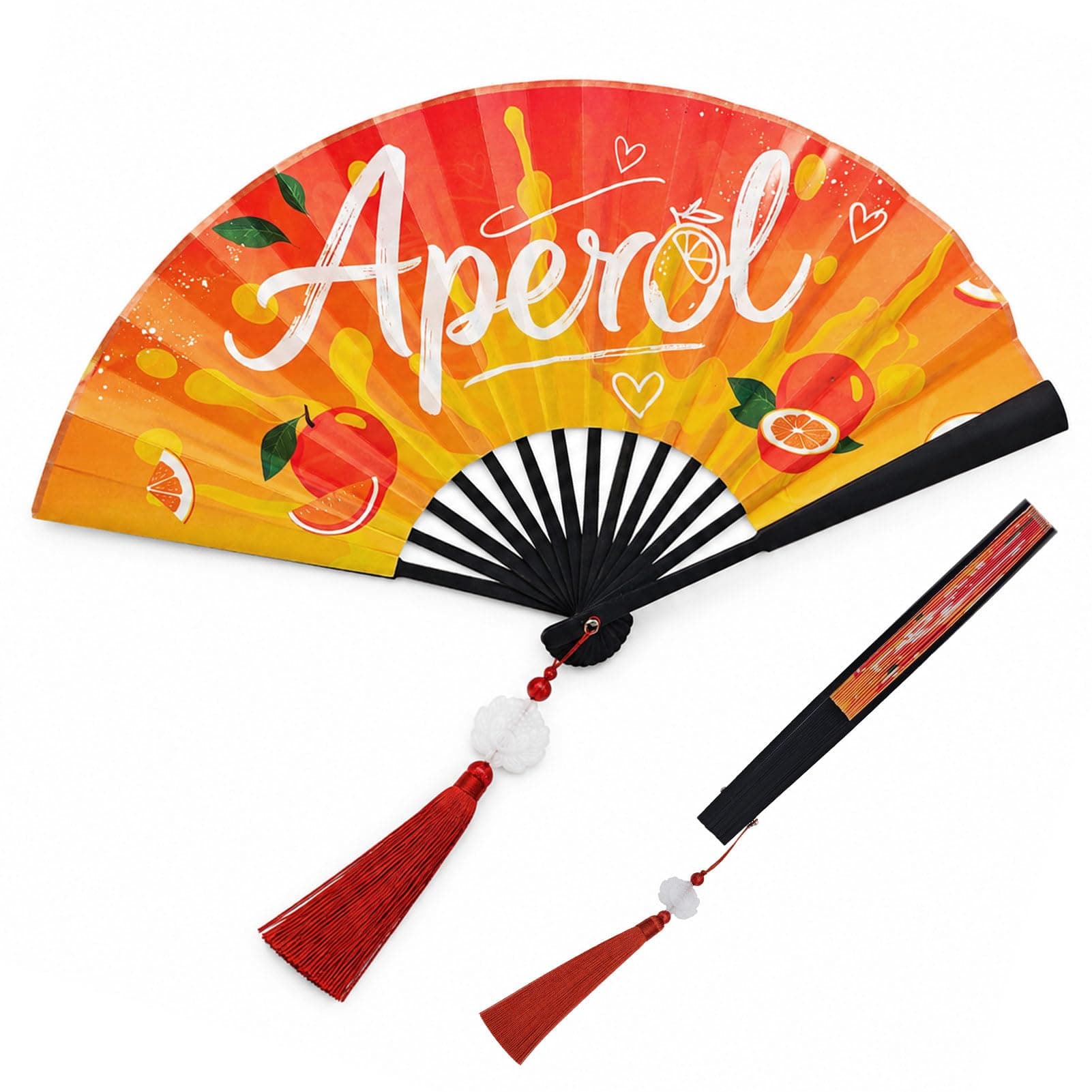 Handfächer Orange,Faltbare Fächer,Aperol Fächer,perol Geschenk | Handfächer Orange Damen,Faltfächer Faltbarer,Aperol Fächer,für Tanz,Hochzeit,Party,DIY Deko,Haus Dekorationen Ap-1 Angebot bei HelloDeals