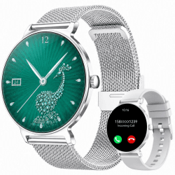 Smartwatch Damen mit Telefonfunktion, 1,27-Zoll AMOLED-HD Voll-Touchscreen Smartwatch, 120+ Sportmodi, IP68 Wasserdicht Fitness Tracker mit Herzfrequenz, Schlafmonitor für iOS Android, Silber Angebot bei HelloDeals